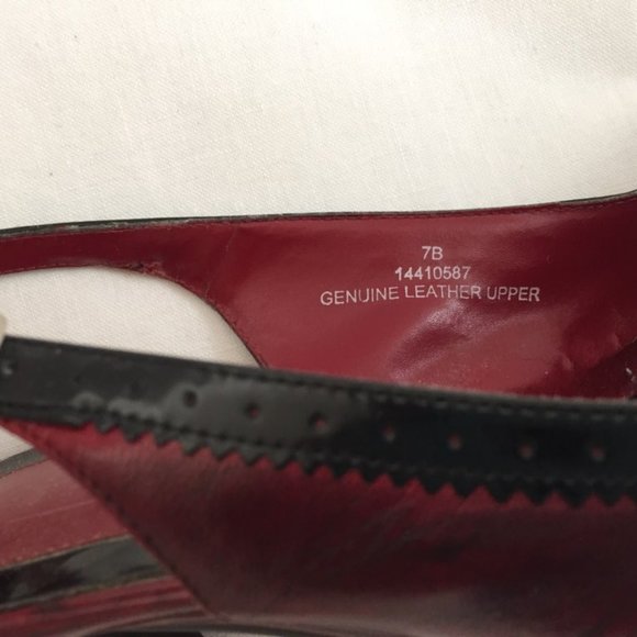Falchi Red & Black Sling Back Pumps - Picture 7 of 7